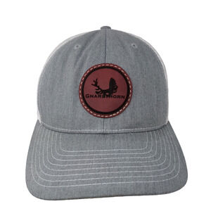 Richardson Mens Gnarlhorn Snapback Mesh Back Hat White Gray Adjustable